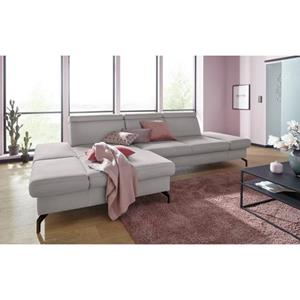 Sit&more Hoekbank Brisbane L-vorm Poothoogte 15 cm, inclusief verstelbare zitdiepte, armleuningen en hoofdeind