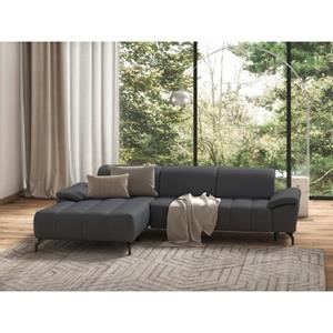 Sit&more Hoekbank Blauw naar keuze met verstelbare hoofdsteun en uittrekzitting, motorisch