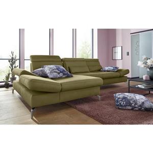Sit&more Hoekbank Brisbane L-vorm Poothoogte 12 cm, inclusief verstelbare zitdiepte, armleuningen en hoofdeind