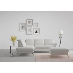 Sit&more Hoekbank Fashion L-vorm naar keuze met verstelbare hoofdsteun, uittrekzitting, motorisch, nikkel poten