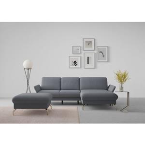 Sit&more Hoekbank Fashion L-vorm naar keuze met verstelbare hoofdsteun, uittrekzitting, motorisch, nikkel poten