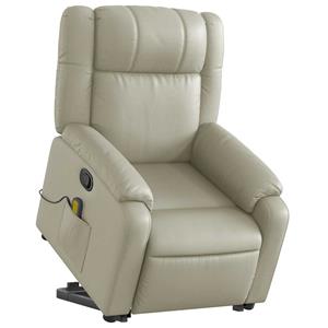 Vida XL vidaXL Sta-op-massagestoel verstelbaar kunstleer crÃ¨mekleurig-VXL-3205158