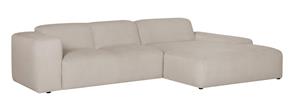 NADUVI Collection 4-zitshoekbank-Hilton rechts ribstof | 