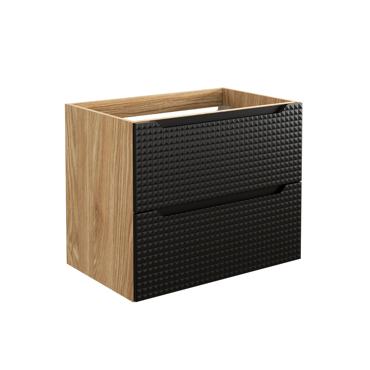 Comad Luxor Black onderkast met 2 lades 70cm zwart