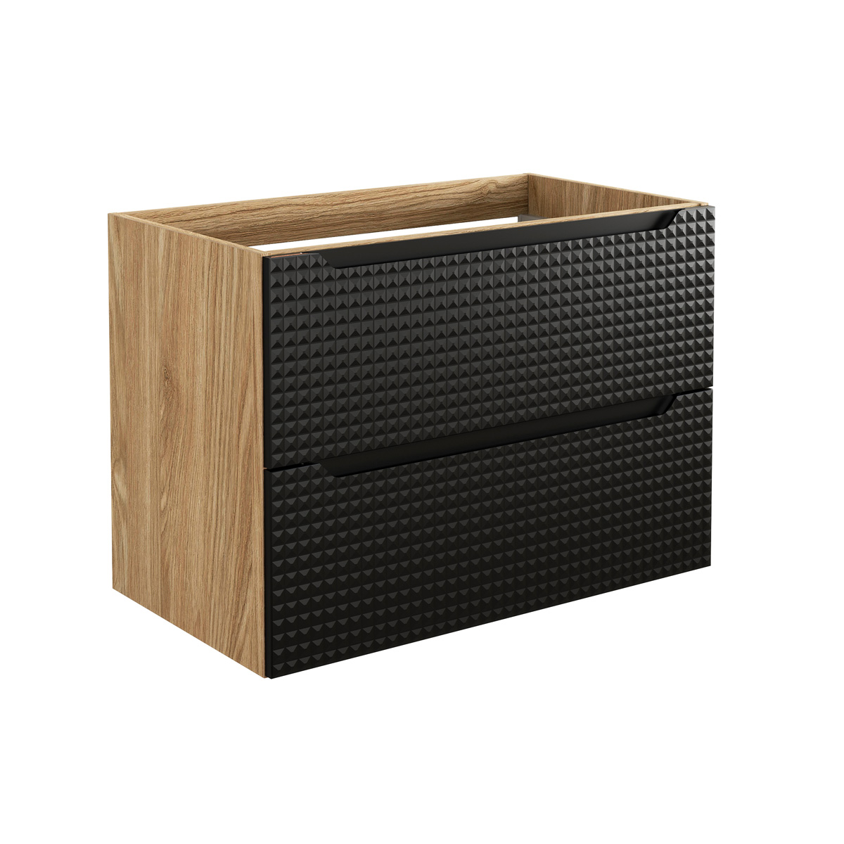 Comad Luxor Black onderkast met 2 lades 80cm zwart
