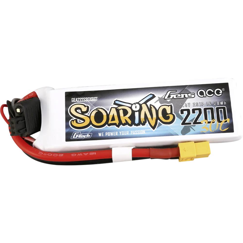 gensace&tattu Gens ace &Tattu G-Tech Soaring 2200mAh 7.4V 30C 2S1P XT60 Battery