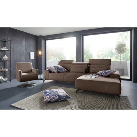 Sit&more Hoekbank Gizeh L-vorm Poothoogte 12 cm, inclusief zitdiepteverstelling en verstelbare hoofdsteun