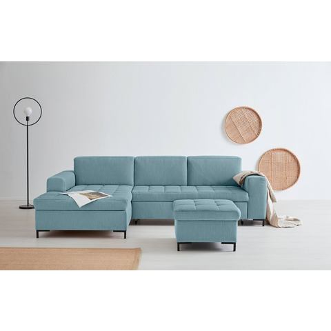 OTTO products Hoekbank Grazzo hoogwaardige stoffen van gerecycled materiaal, stiksels op de zitting