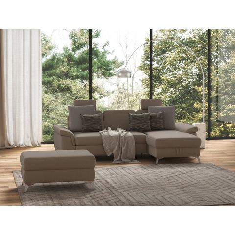Sit&more Hoekbank Padua L-vorm inclusief zitdiepteverstelling, armleuning en binnenvering
