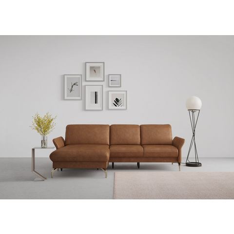 Sit&more Hoekbank Fashion L-vorm naar keuze met verstelbare hoofdsteun, uittrekzitting, motorisch, nikkel poten