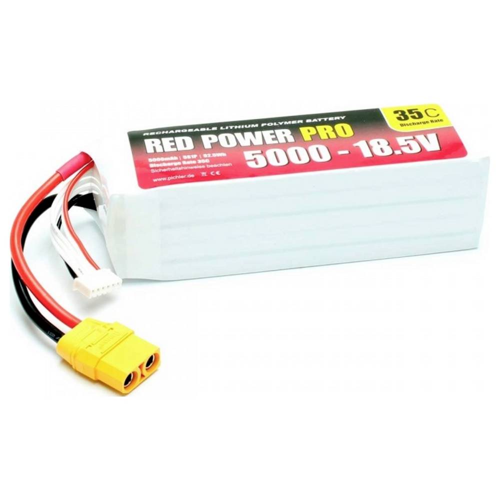 Red Power LiPo accupack 18.5 V 5000 mAh 35 C Softcase XT90