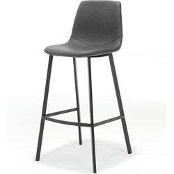 Bo Lundgren Barkruk Monza - leer Vintage zwart