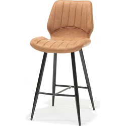 Bo Lundgren Barkruk Brenn - lederlook Soft cognac