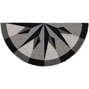 Luance Cozy Step Deurmat - anti slip - half maan - windroos print - 75 x cm - schoonloopmat -