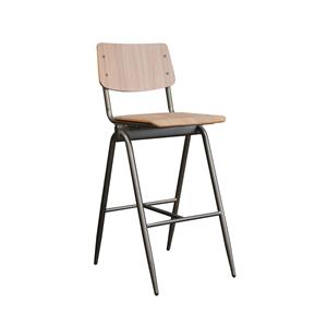 Het Steigerhouthuis LABEL51 Barkruk Solid - Bruin - Hout - Zithoogte 75