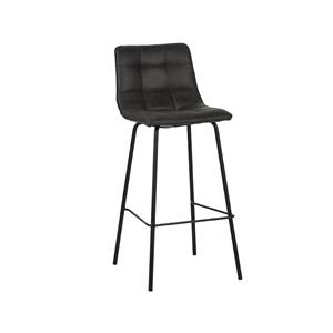 Het Steigerhouthuis LABEL51 Barkruk Bistro - Antraciet - Micro Suede