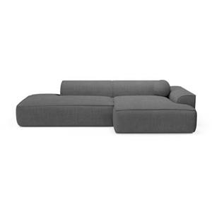 SIA Home Rechte hoekbank in antracietgrijs corduroy 260cm