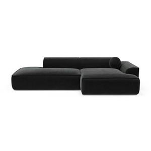 SIA Home Donker antraciet fluwelen hoekbank 260cm