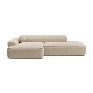 SIA Home Sofa linkerhoek fluweel crème 260cm