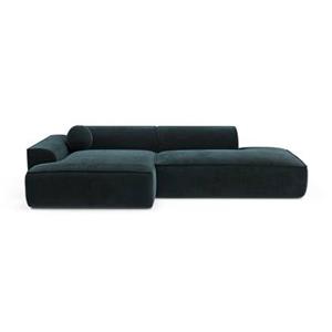 SIA Home Pauwblauw fluwelen linker hoekbank 260cm