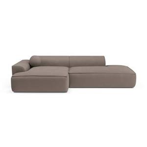 SIA Home Sofa linkerhoek geweven stof taupe 260cm