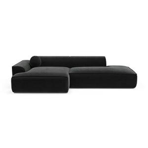 SIA Home Sofa links hoek fluweel donker antraciet 260cm