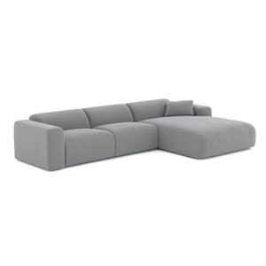 SIA Home Brede rechthoekige sofa in lichtgrijze geweven stof 280cm