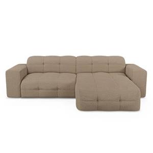 SIA Home Rechthoekige 5-zitsbank in taupe bouclette stof 230cm