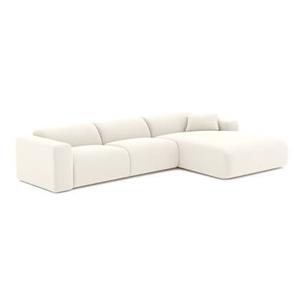 SIA Home Grote rechthoekige bank in crème bouclette stof 280cm