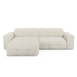 SIA Home 5-zits linker hoekbank in crème bouclette stof 230cm