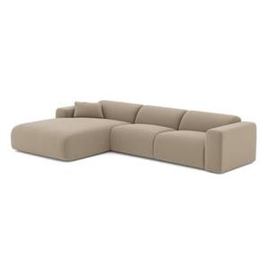 SIA Home Bank groot links hoekstof bouclette taupe 280cm