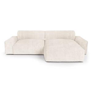 SIA Home XXL crème corduroy rechter hoekbank 220cm