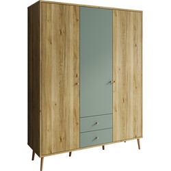 Meubella Kledingkast Wally - Groen - 154 cm