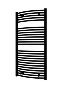 Plieger Palermo NXT gebogen radiator 50x117.5cm zwart glans