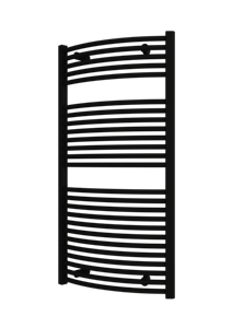 Plieger Palermo NXT gebogen radiator 60x117.5cm mat zwart