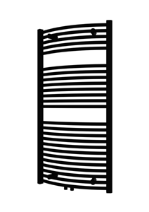 Plieger Palermo NXT gebogen radiator midden-onder 60x117.5cm zwart glans