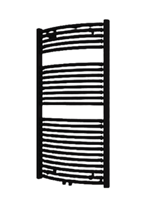 Plieger Palermo NXT gebogen radiator midden-onder 60x117.5cm mat zwart