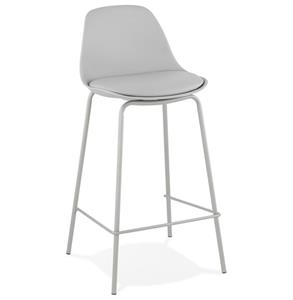 KokoonDesign Barkruk Rina grijs kunststof met gevulde zitting