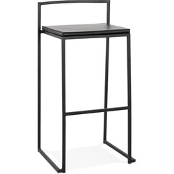 Alterego Barkruk Design Casa Zwarte Industriële Stijl Stapelbaar