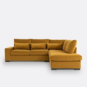 LA REDOUTE INTERIEURS Hoekbank in fluweel, Bultex, Odessa