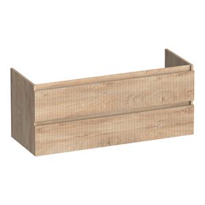Brauer Joy Wavy onderkast ribbelfront 120cm met 2 softclose lades en 2 sifon uitsparingen forest wheat