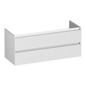 Brauer Joy Wavy onderkast ribbelfront 120cm met 2 softclose lades en 2 sifon uitsparingen wit mat