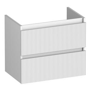 Brauer Joy Wavy onderkast ribbelfront ondiep 60cm met 2 softclose lades wit mat