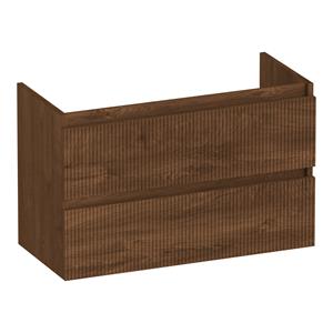 Brauer Joy Wavy onderkast ribbelfront ondiep 80cm met 2 softclose lades forest cacao