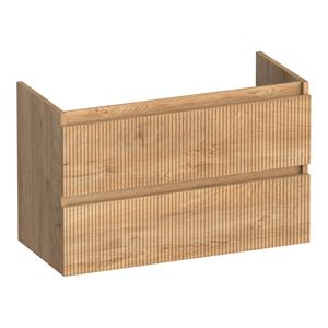 Brauer Joy Wavy onderkast ribbelfront ondiep 80cm met 2 softclose lades forest tan