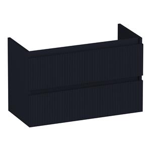 Brauer Joy Wavy onderkast ribbelfront ondiep 80cm met 2 softclose lades zwart mat