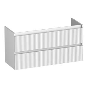 Brauer Joy Wavy onderkast ribbelfront ondiep 100cm met 2 softclose lades wit mat