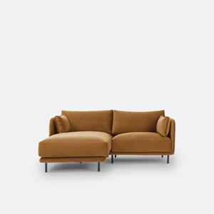 LA REDOUTE INTERIEURS Compacte hoekbank links, fluweel Victor