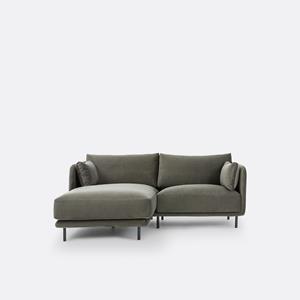 LA REDOUTE INTERIEURS Compacte hoekbank links, fluweel Victor