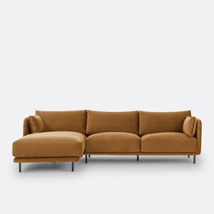 LA REDOUTE INTERIEURS Hoekbank, links, fluweel, Victor